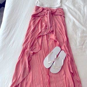 Express, High Low Side zip skirt with sash Size 4